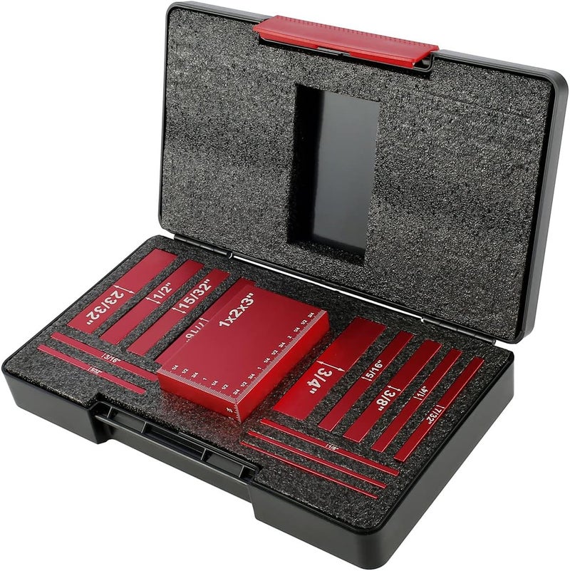 Abizarch 15pcs Gauge Block Set Aluminum Alloy Height Gauge Block High Precision Setup Bars Portable Testing Gauge Block Measuring Tool for Router and Table Saw Woodworking Accessories - Image 5